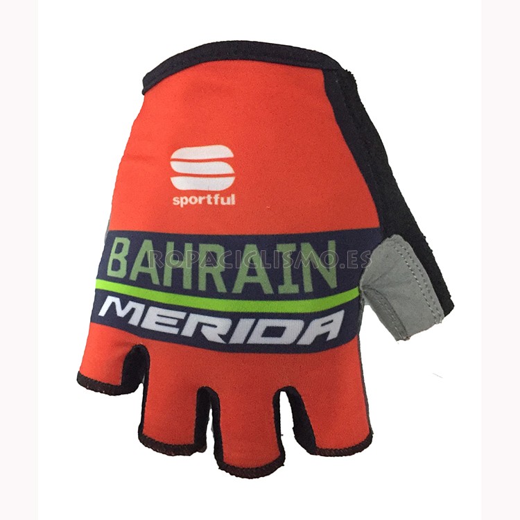 2018 Bahrain Merida Guantes Cortos Rojo